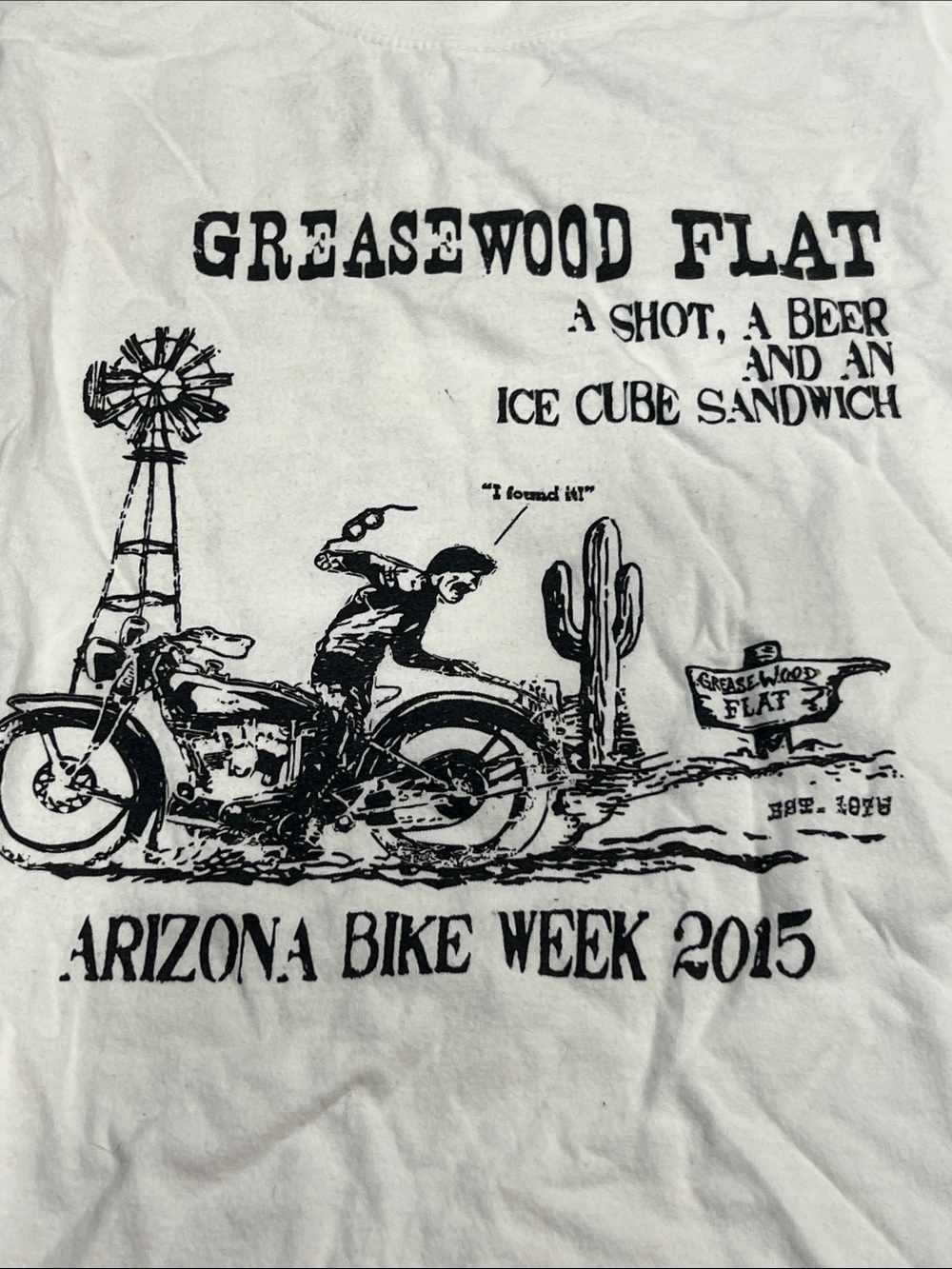 Arizona Bike Week 2015 White Graphic Tee greasewood flat xl 100% cotton z21